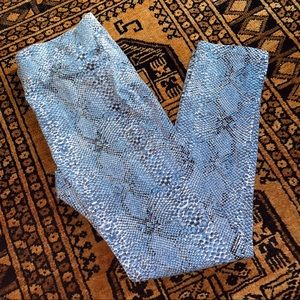 blue snakeskin pants